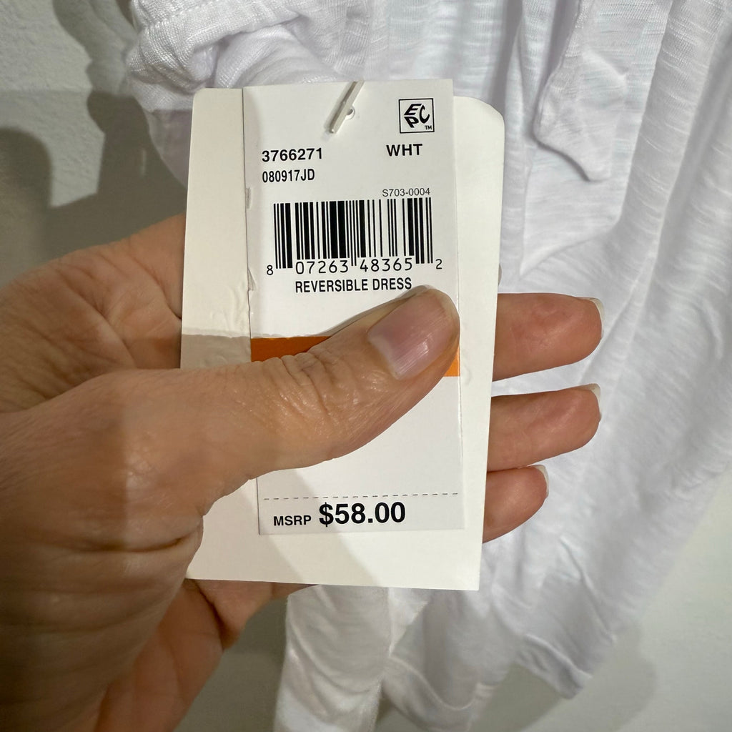 Becca by Rebecca Virtue White Reversible Swim Cover Mini Dress Sz L NWT