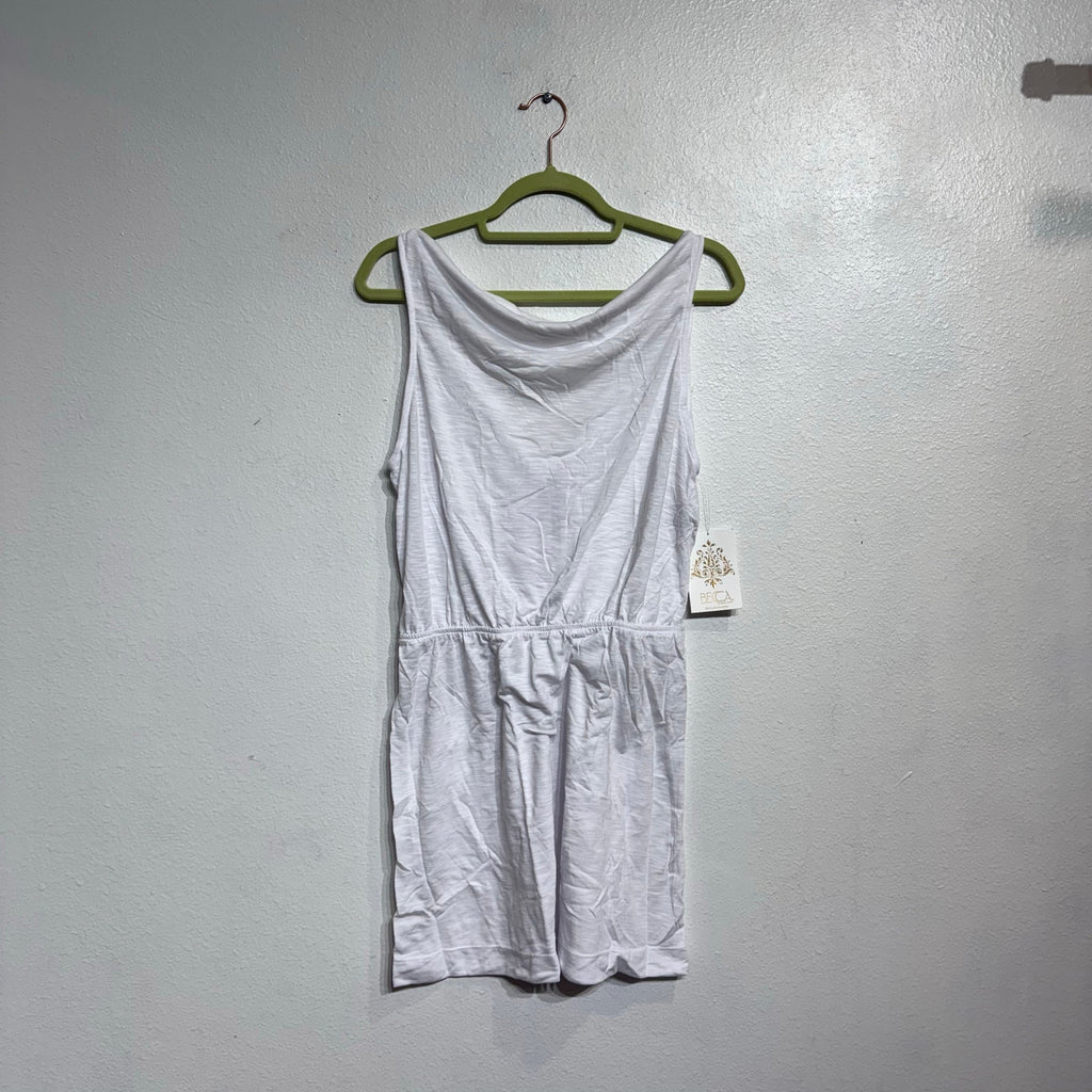 Becca by Rebecca Virtue White Reversible Swim Cover Mini Dress Sz L NWT