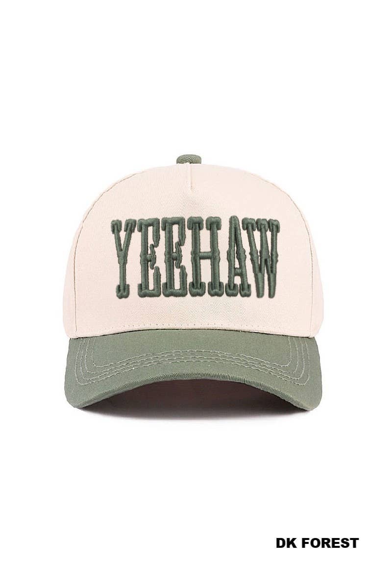 0118 Yeehaw Two Tone Canvas Cotton Cap SI-29122