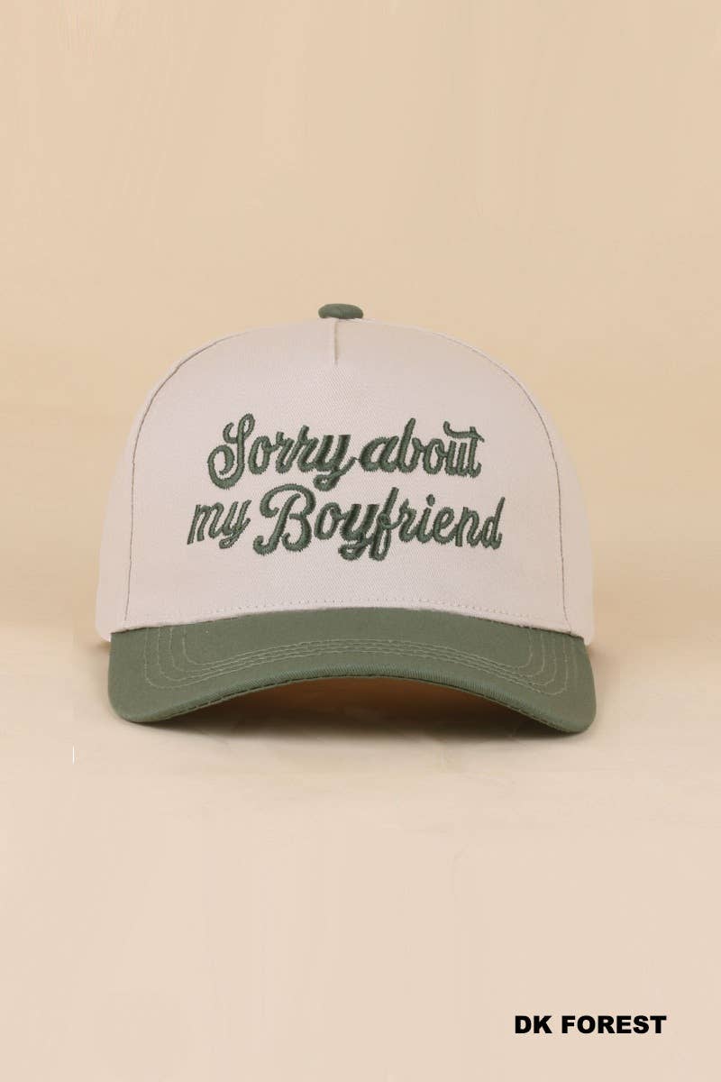 0519 Sorry About My Boyfriend Two Tone Snapback Hat SI-29864