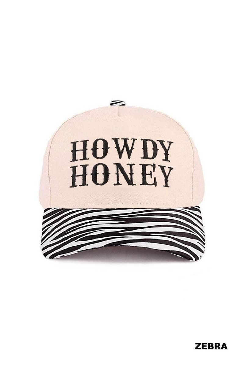 0812 Howdy Honey Two Tone Canvas Cotton Cap SI-28119