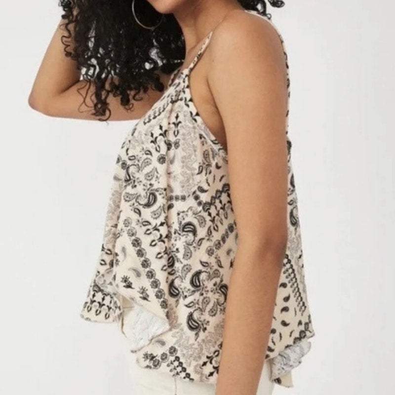 Free People White Tea Combo Hey Girl Tank Top Sz M NWT