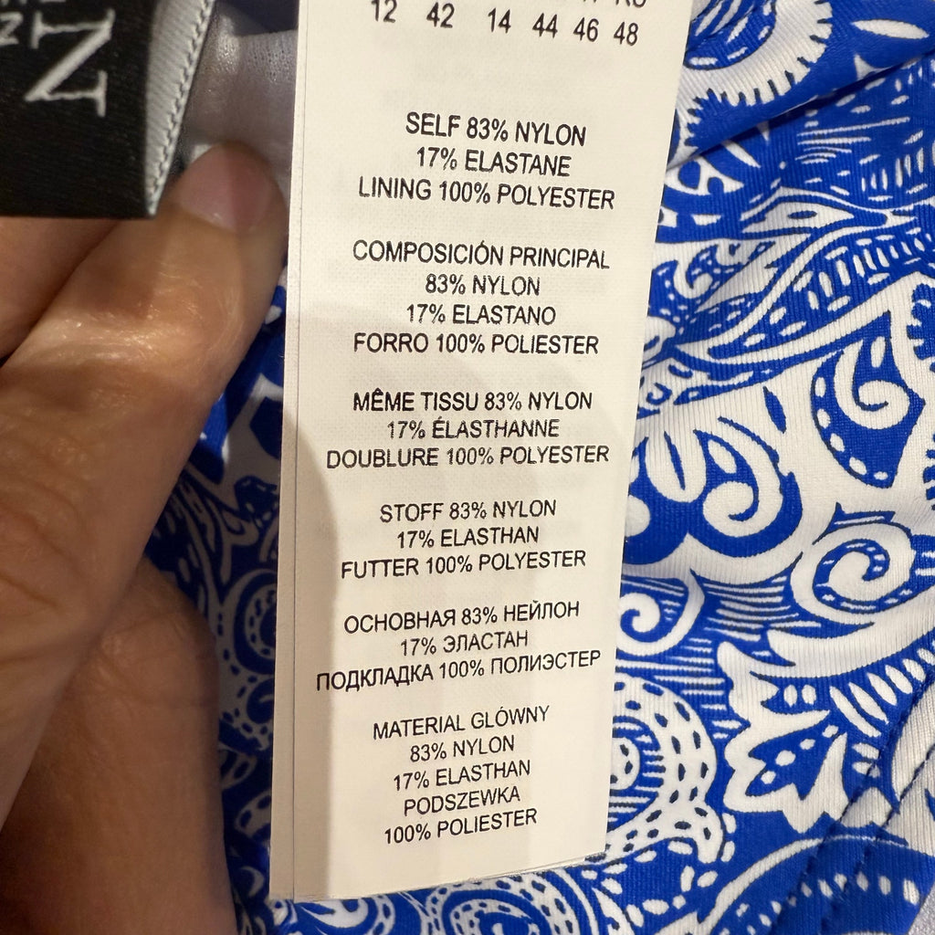 Ralph Lauren Blue Paisley Artisanal Woodblock Bikini Bottoms Sz 12 NWT