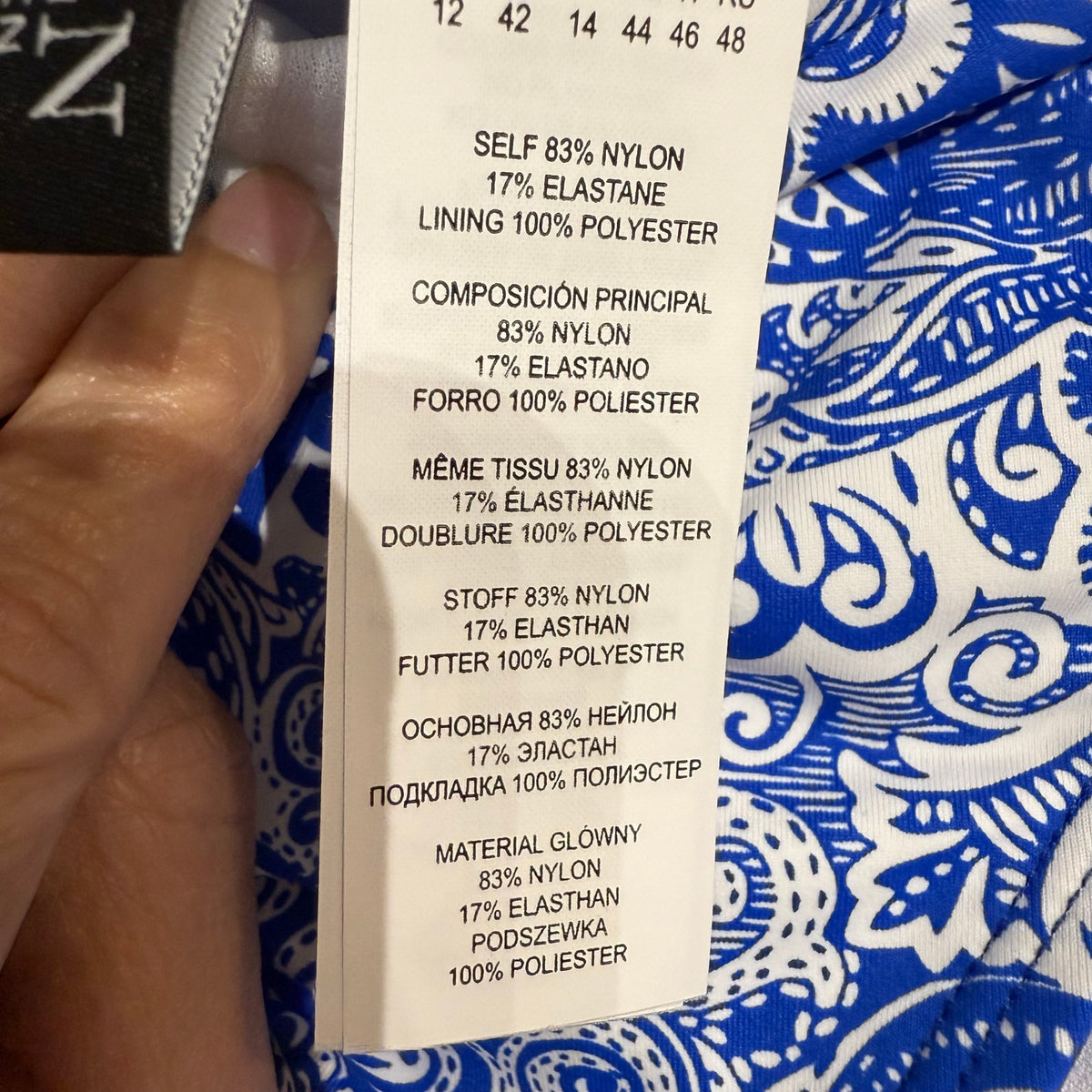 Ralph Lauren Blue Paisley Artisanal Woodblock Bikini Bottoms Sz 12 NWT