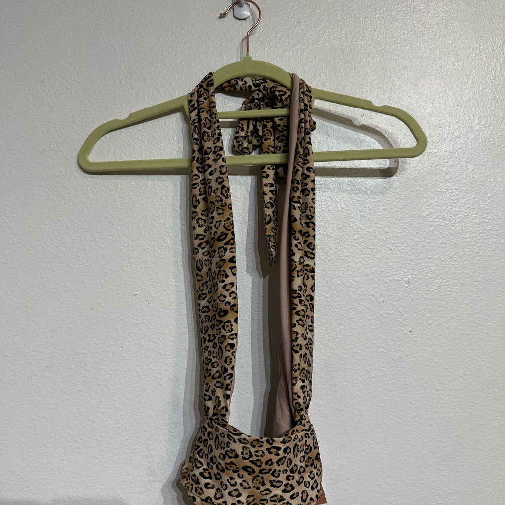 PQ Swim Tan Leopard Alex One Piece Sz S NWT