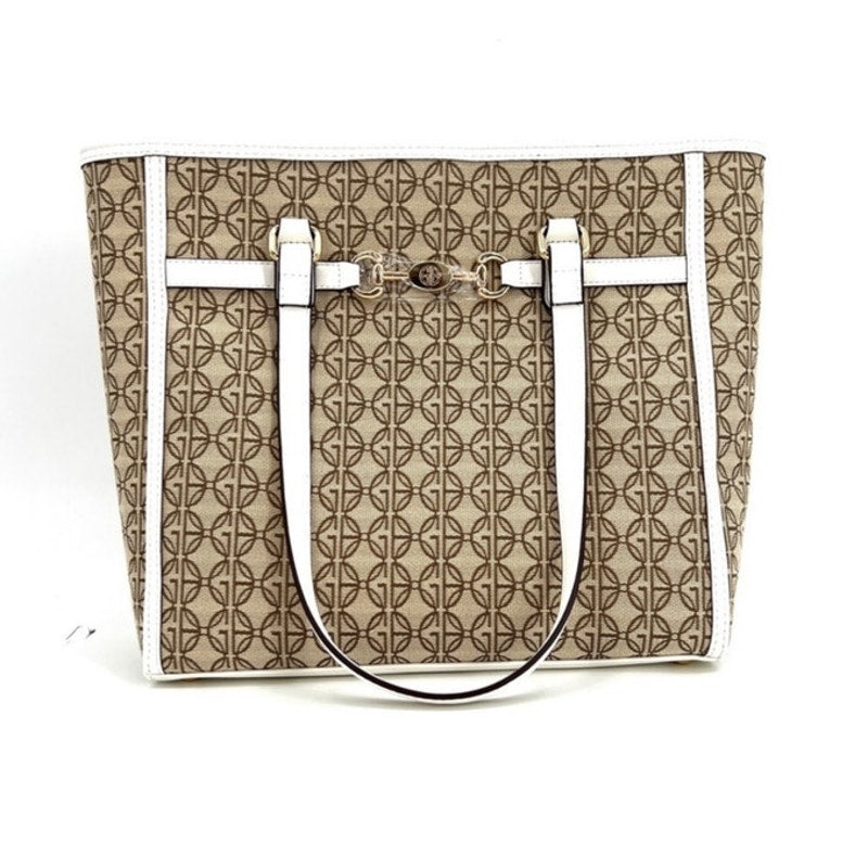 Giani Bernini Tan Logo Jacquard Tote NWT
