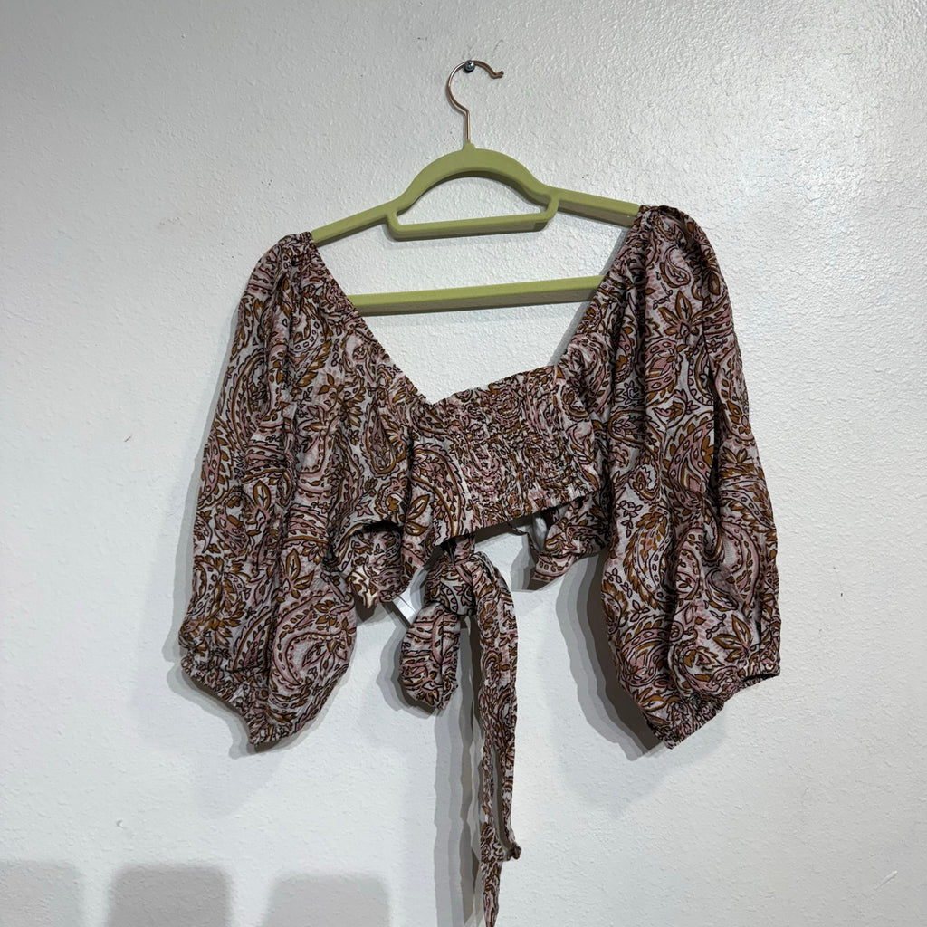 Minkpink Jedda Crop Blouse in Paisley Sz XL NWT