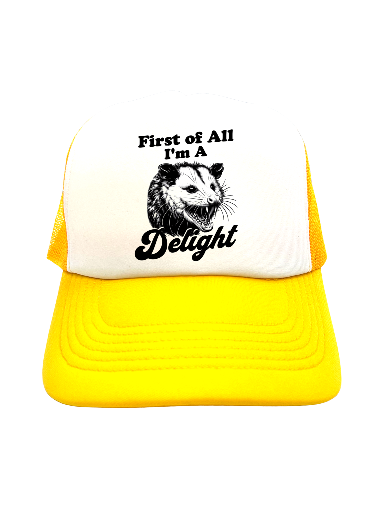 FIRST OF ALL I'M A DELIGHT | VINTAGE STYLE FOAM TRUCKER HAT