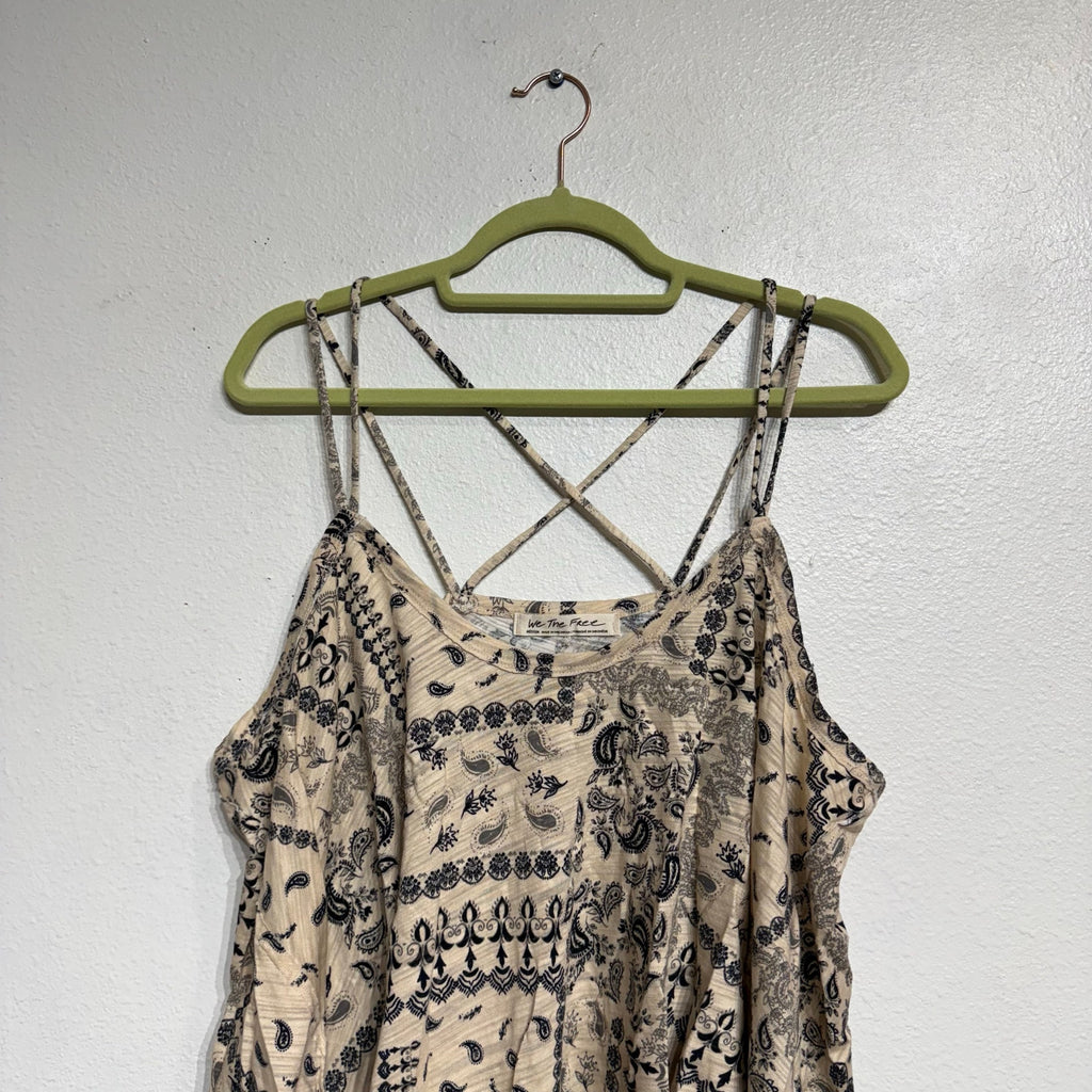 Free People White Tea Combo Hey Girl Tank Top Sz M NWT
