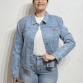 Phoebe J. Collection Light Blue Rhinestone Studded Jean Jacket Sz 3X NWT
