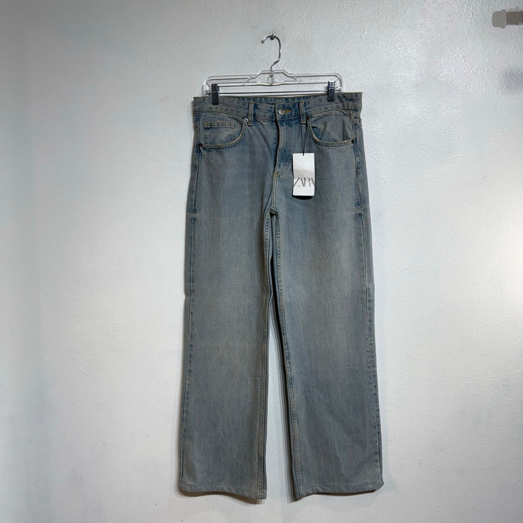Zara Light Wash Wide Leg Jeans High Rise Sz 8 NWT