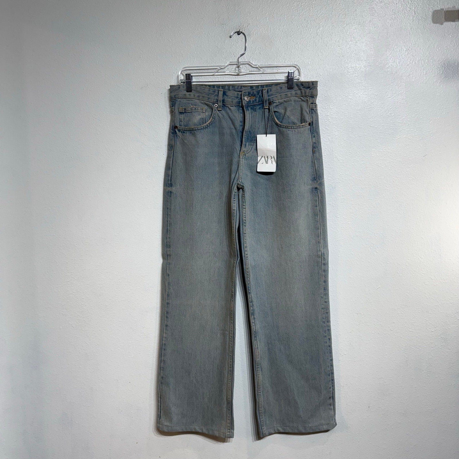 Zara Light Wash Wide Leg Jeans High Rise Sz 8 NWT