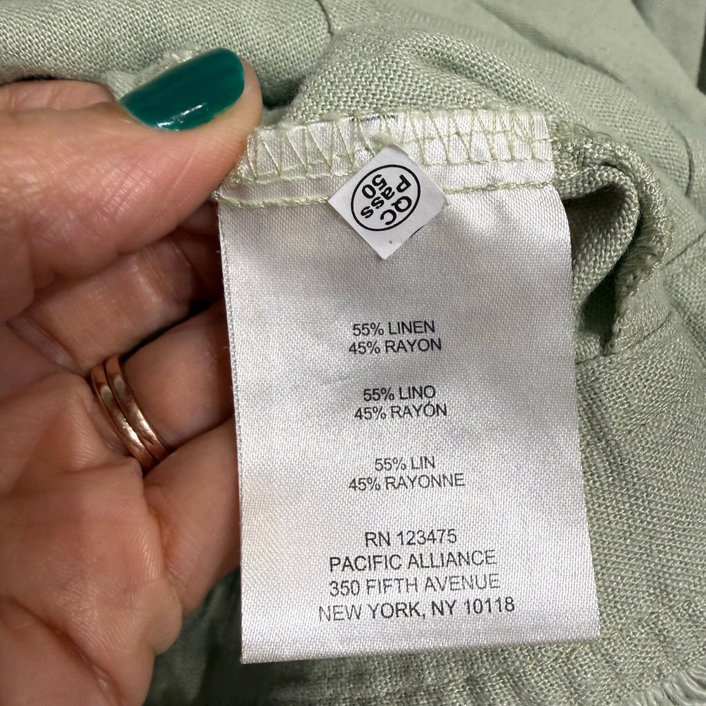 Ellen Tracy Desert Sage Frayed Trim Linen Blend Jacket Sz PXL NWT