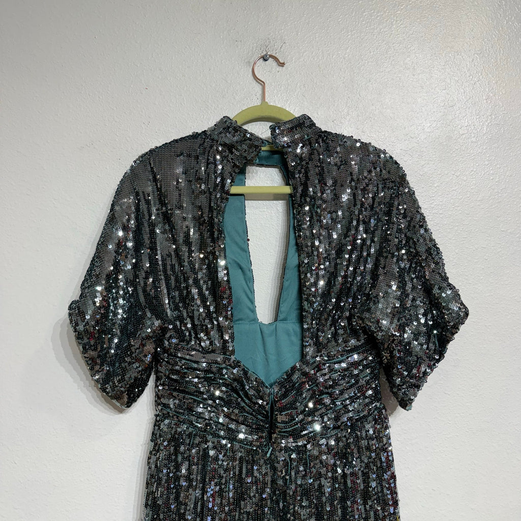 Jovani Green Sequin Mini Cut Out Dress Sz 10 NWT