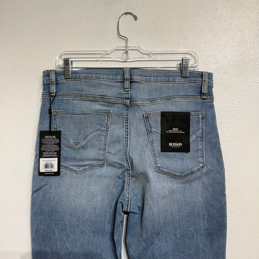 Hudson Lightless Nico Mid-Rise Super Skinny Jeans Sz 32 NWT