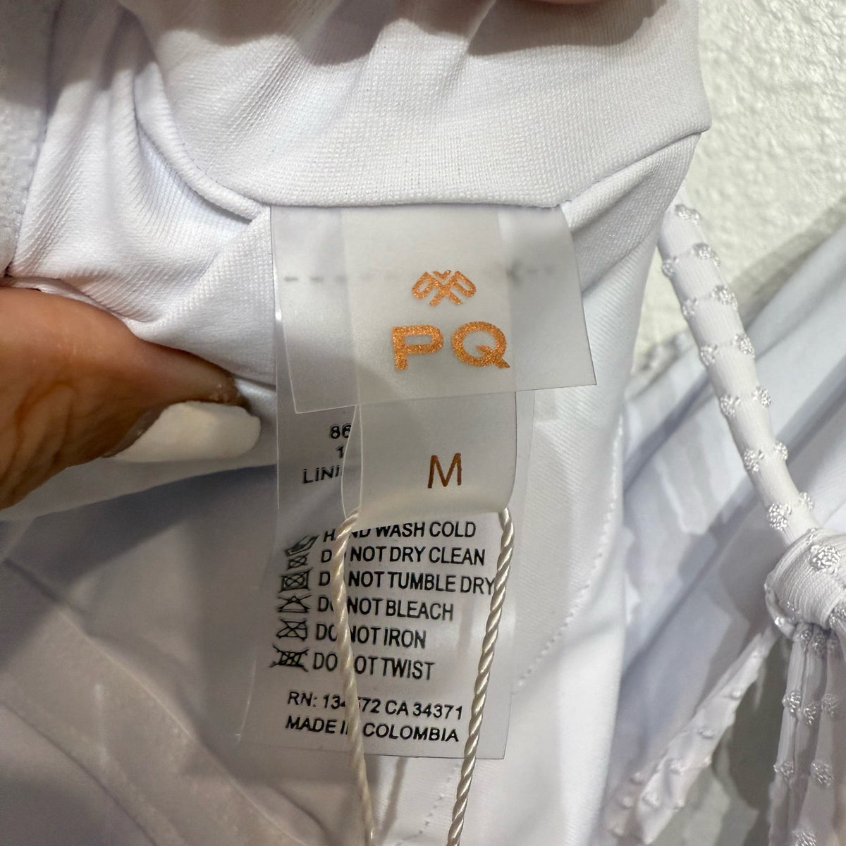 PQ Swim Sail White Vale One Piece Swimsuit Sz M NWT