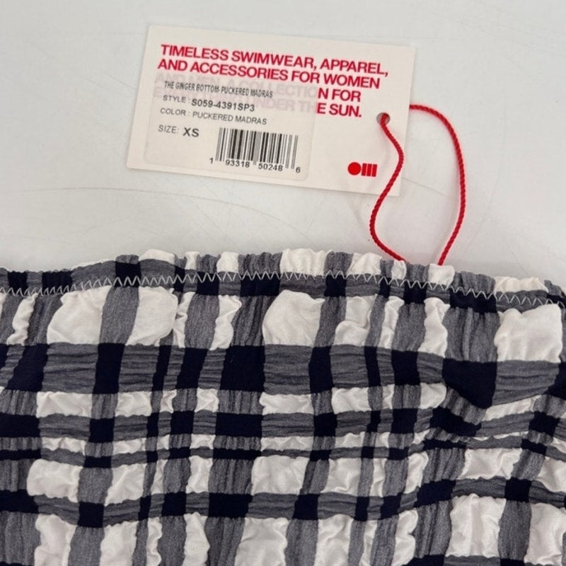 Solid & Striped Ginger Bikini Bottom Puckered Madras Sz XS NWT