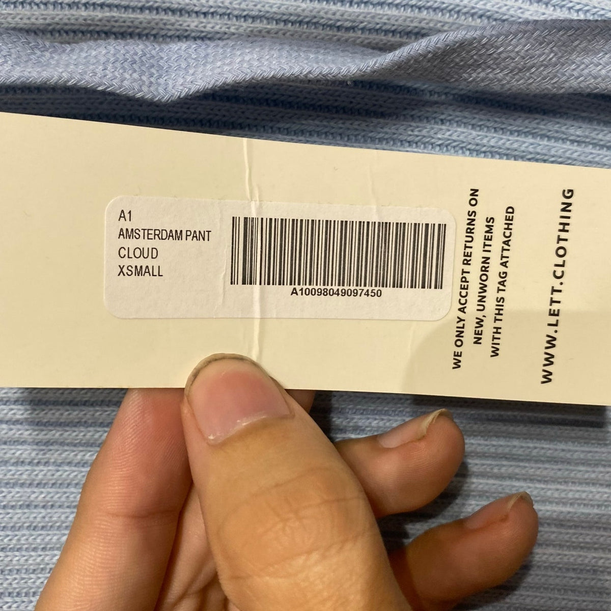 Lett Cloud Blue Amsterdam Pants Sz XS NWT