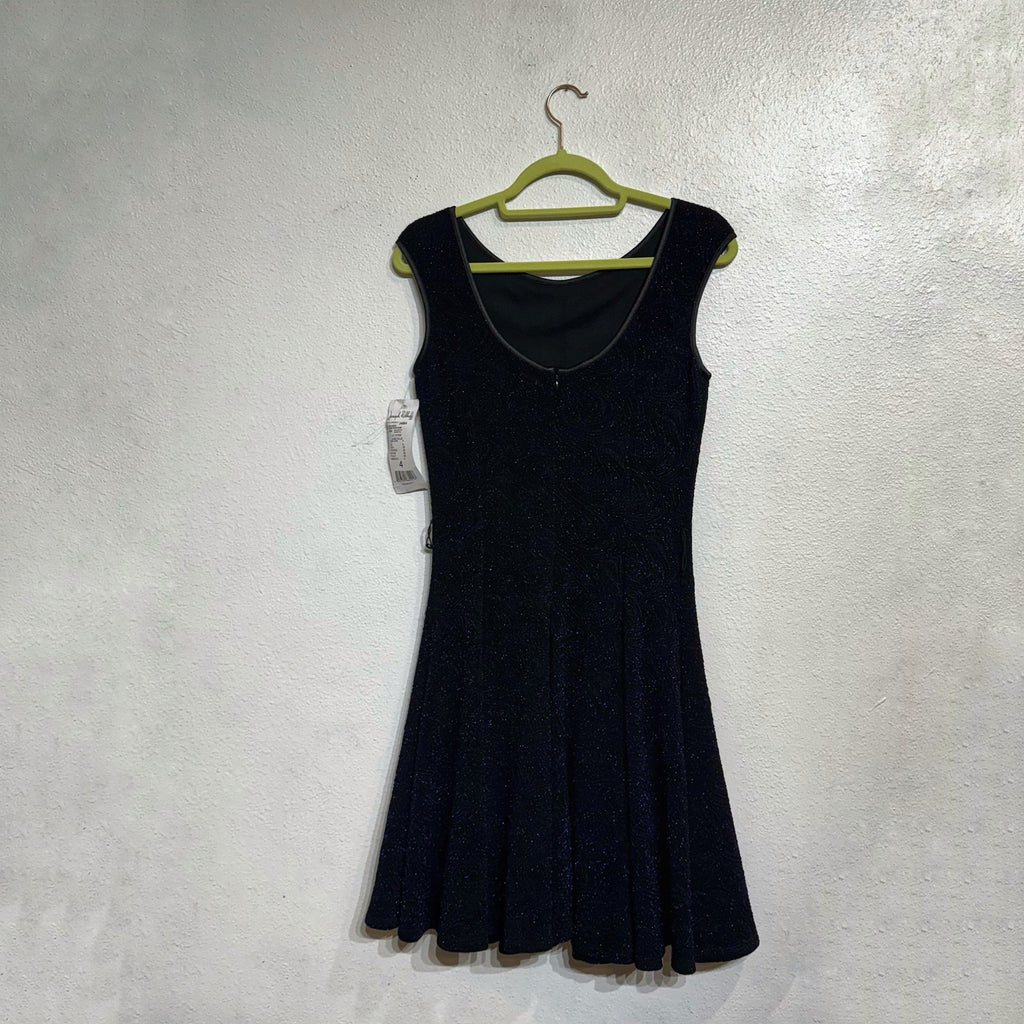 Joseph Ribkoff Black Royal Blue Fit Flare Dress Sz 4 NWT