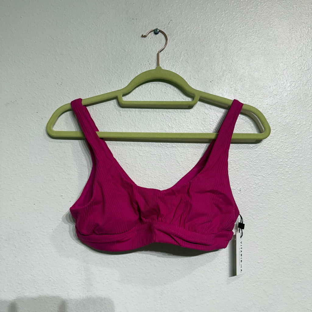 Vitamin A Hot Pink Sienna Tank Bikini Top  Sz 10/L NWT