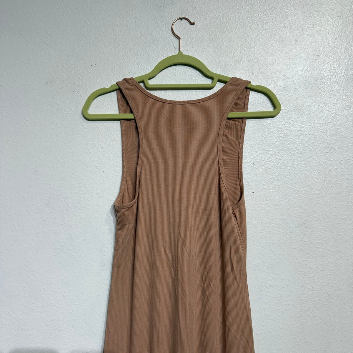 Leyden Almond Ribbed Sleeveless Midi Dress Sz S NWT
