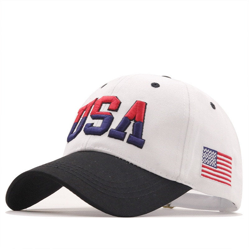 USA White Embroidered Patriotic America 250th Adjustable Baseball Cap NWOT