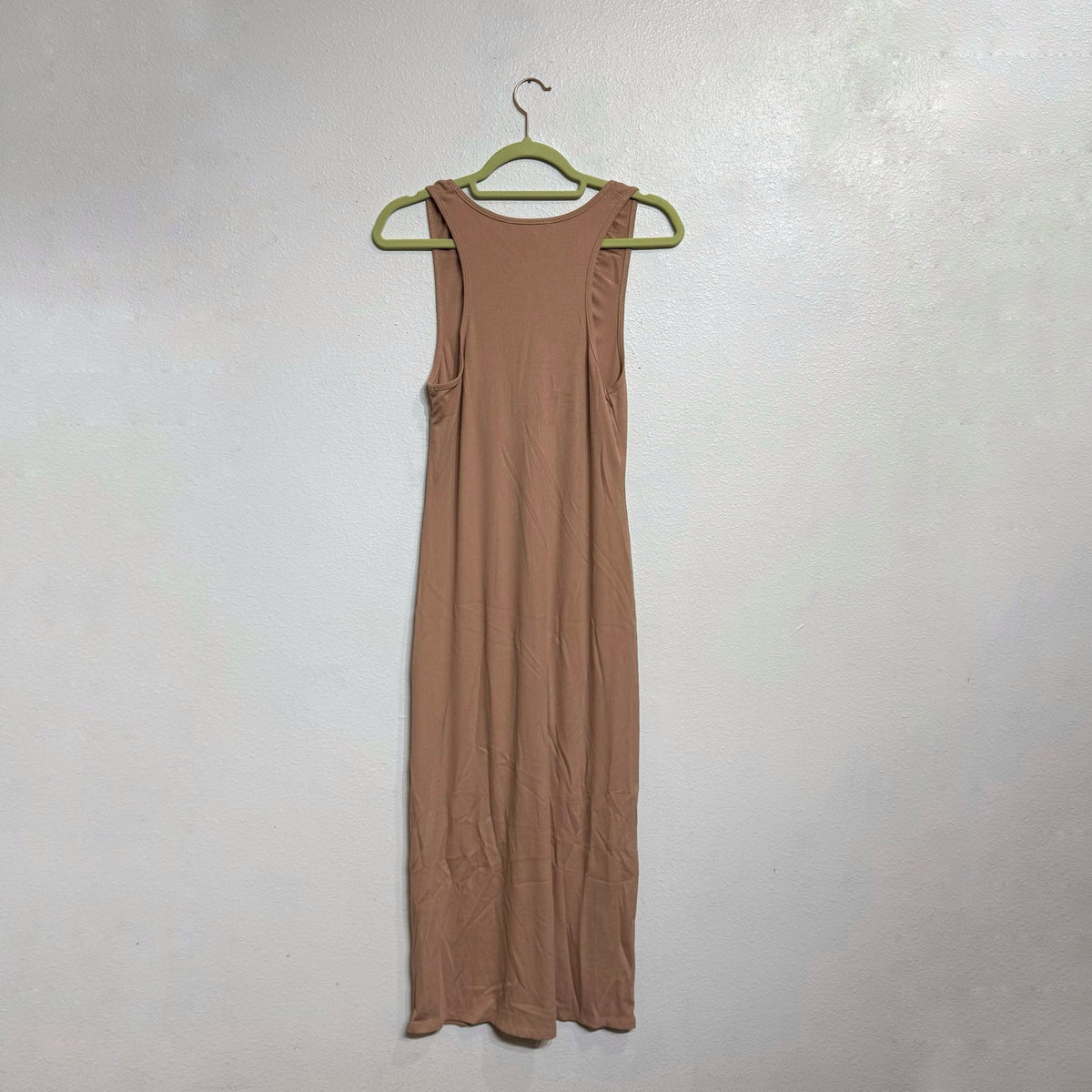 Leyden Almond Ribbed Sleeveless Midi Dress Sz S NWT