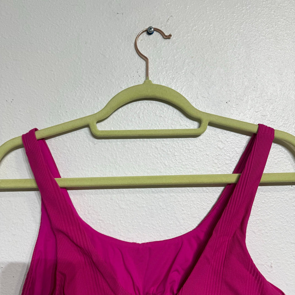 Vitamin A Hot Pink Sienna Tank Bikini Top  Sz 10/L NWT