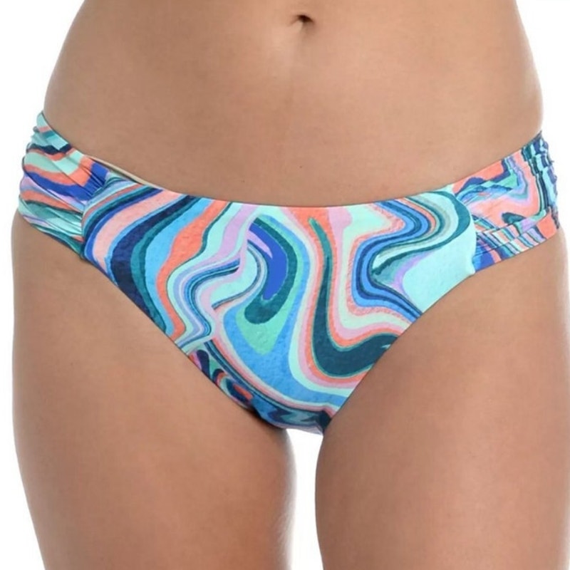 La Blanca Crystal Cove Side Shirred Hipster Bikini Bottoms Sz 14 NWT