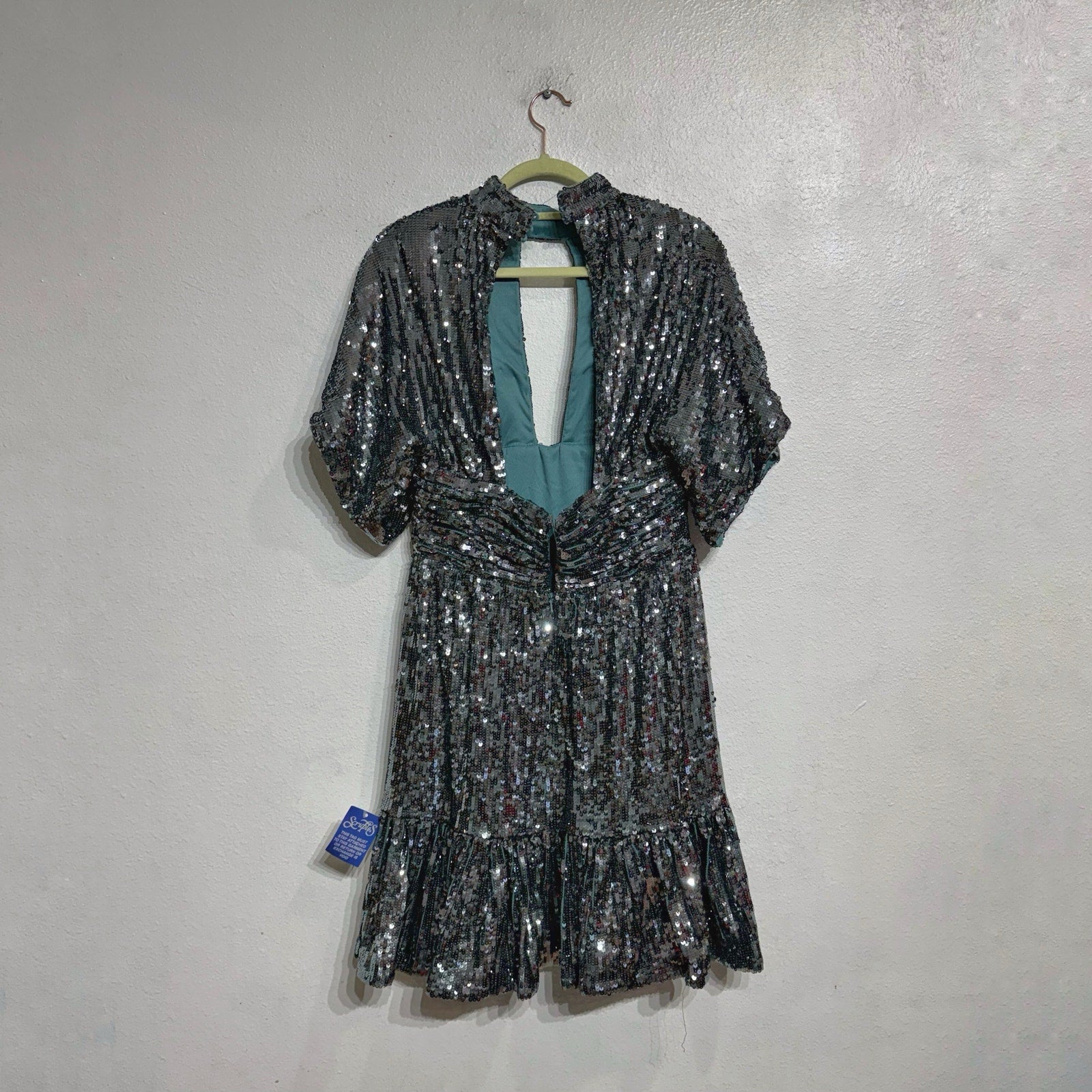 Jovani Green Sequin Mini Cut Out Dress Sz 10 NWT