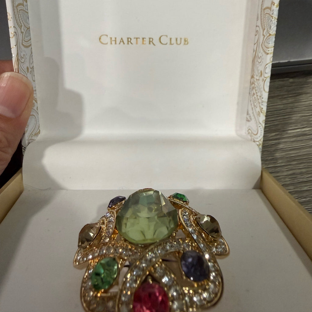 Charter Club Gold Tone Pave Pin Brooch NWT