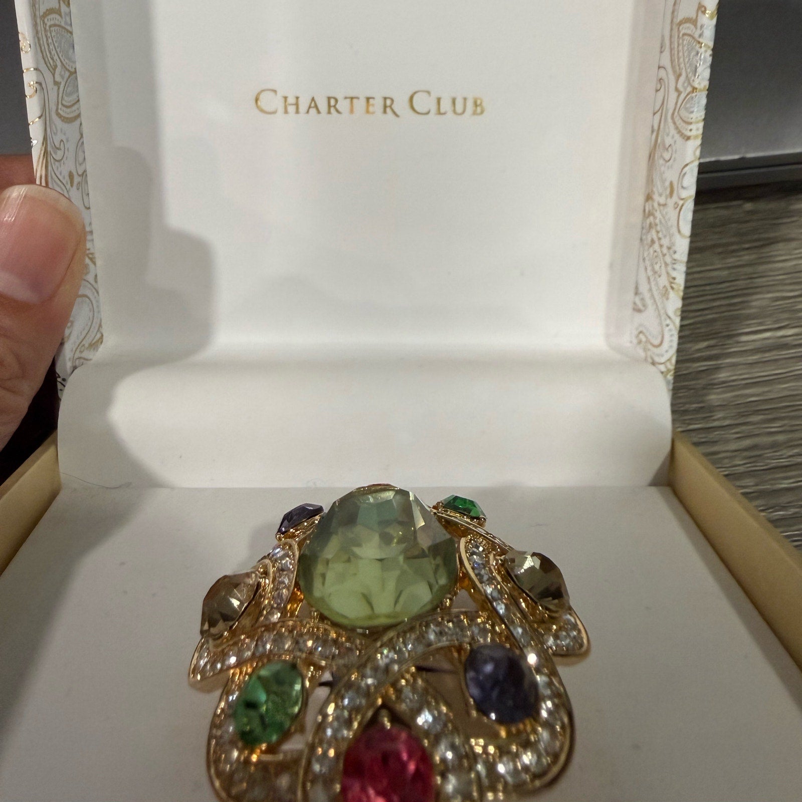 Charter Club Gold Tone Pave Pin Brooch NWT