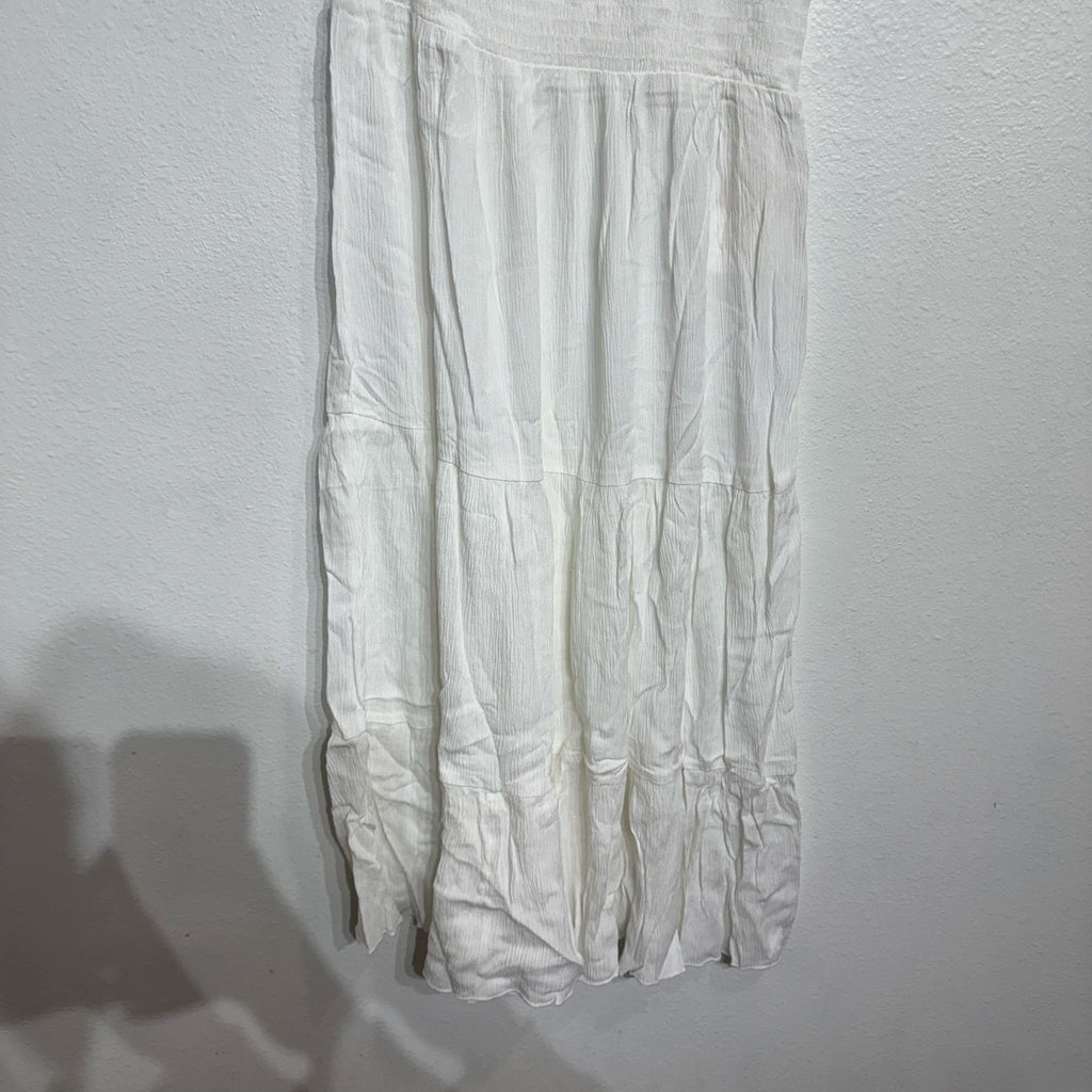 Becca Swim White Ponza Smocked One Shoulder Dress Sz S NWT