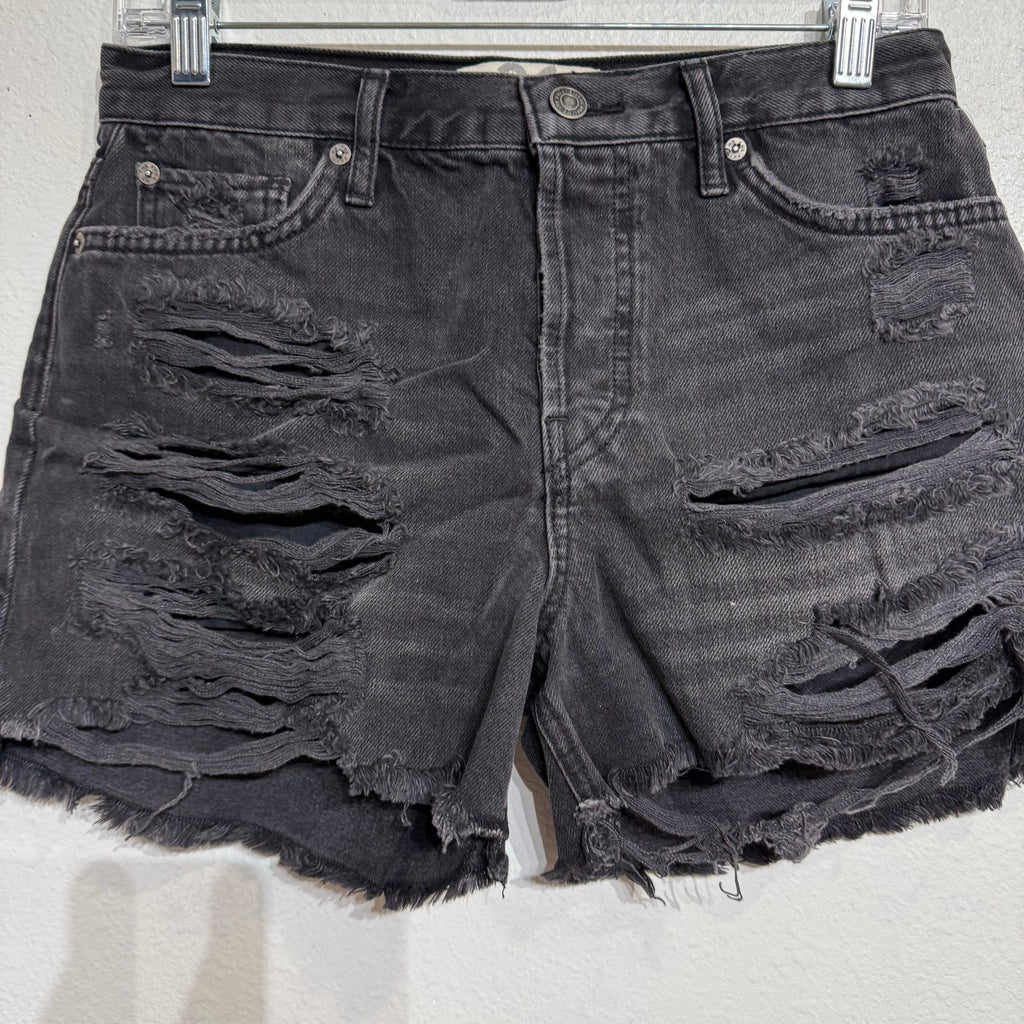 Free People Montero Black Maggie Distressed Shorts Sz 26 NWT