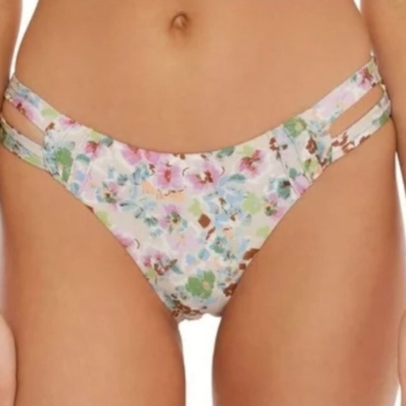 Isabella Rose Maui Floral Reversible Swim Bottom Sz S NWT