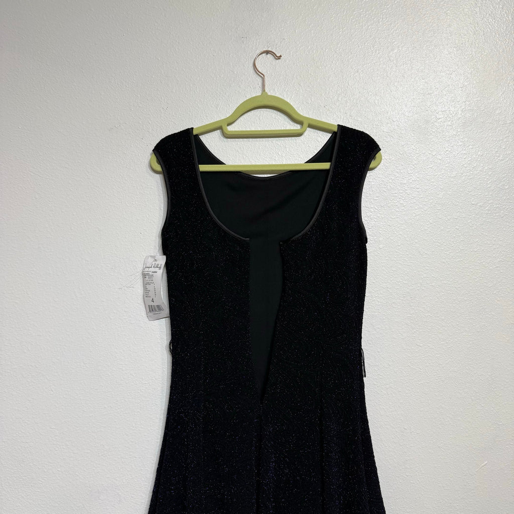 Joseph Ribkoff Black Royal Blue Fit Flare Dress Sz 4 NWT