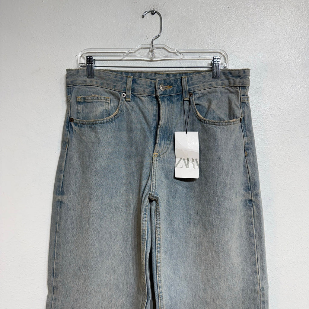 Zara Light Wash Wide Leg Jeans High Rise Sz 8 NWT