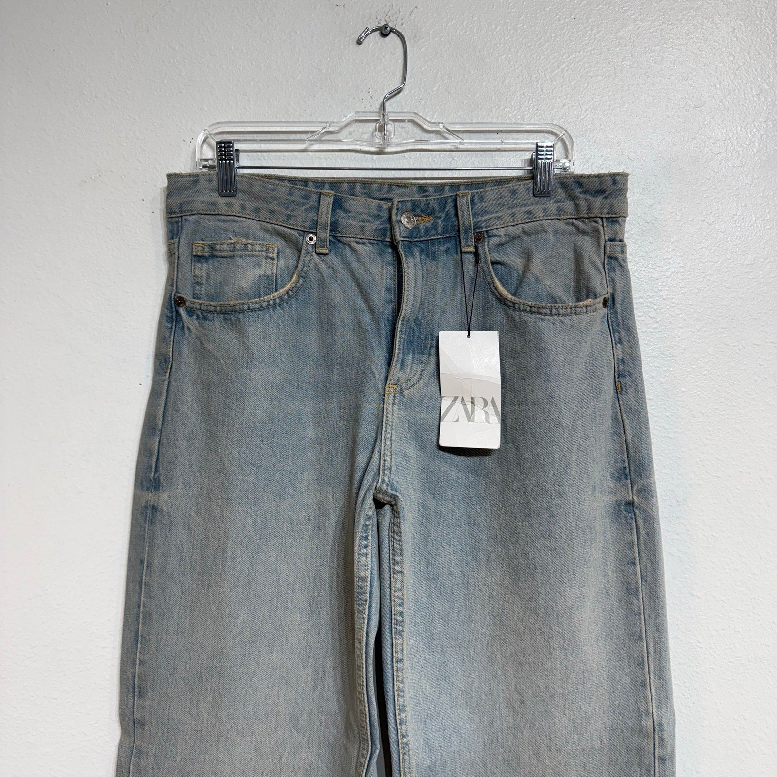 Zara Light Wash Wide Leg Jeans High Rise Sz 8 NWT