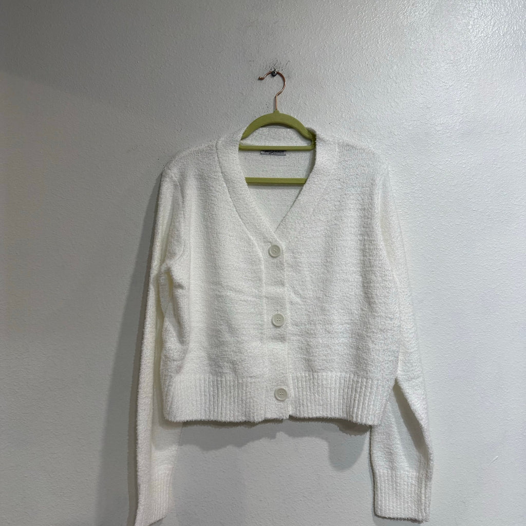 Magnolia Boutique Ivory Sherpa Lounge Set Cardigan Wide Leg Pants Sz L NWT