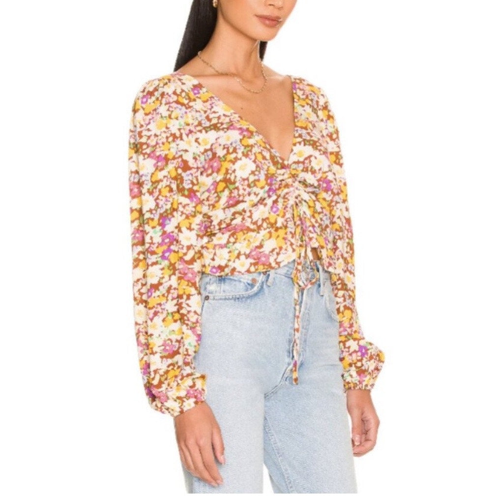 Sanctuary Sunny Field Drawn To You Floral Top Sz XS NWT