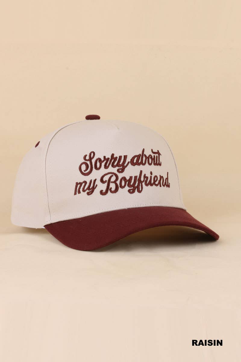 0519 Sorry About My Boyfriend Two Tone Snapback Hat SI-29864