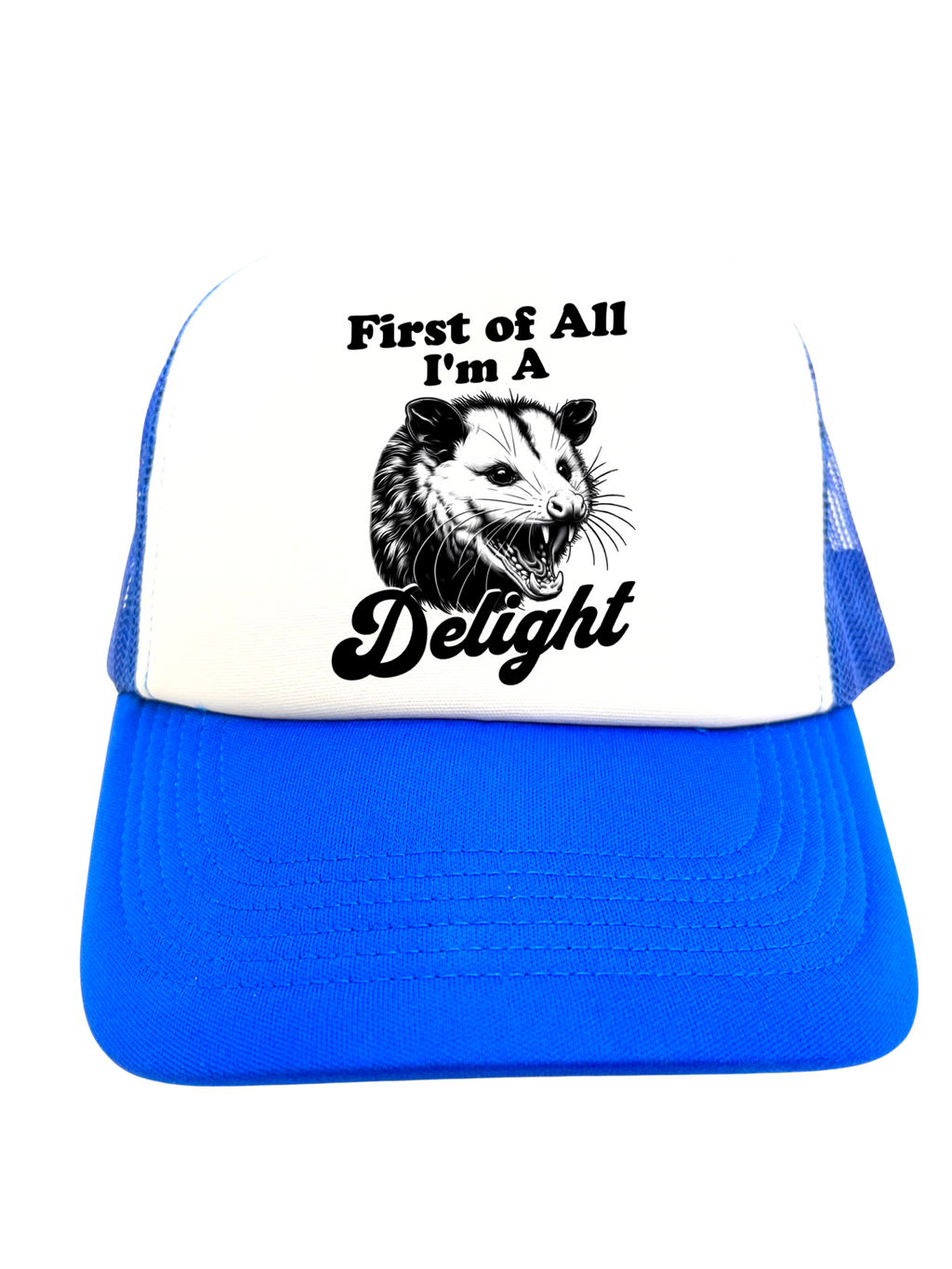 FIRST OF ALL I'M A DELIGHT | VINTAGE STYLE FOAM TRUCKER HAT