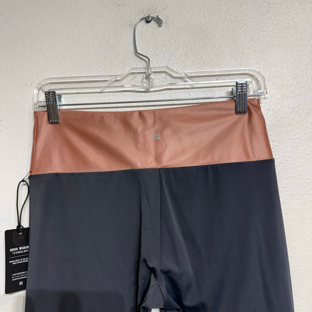 Lanston Sport Gray Pink Colorblock Leggings Sz L NWT