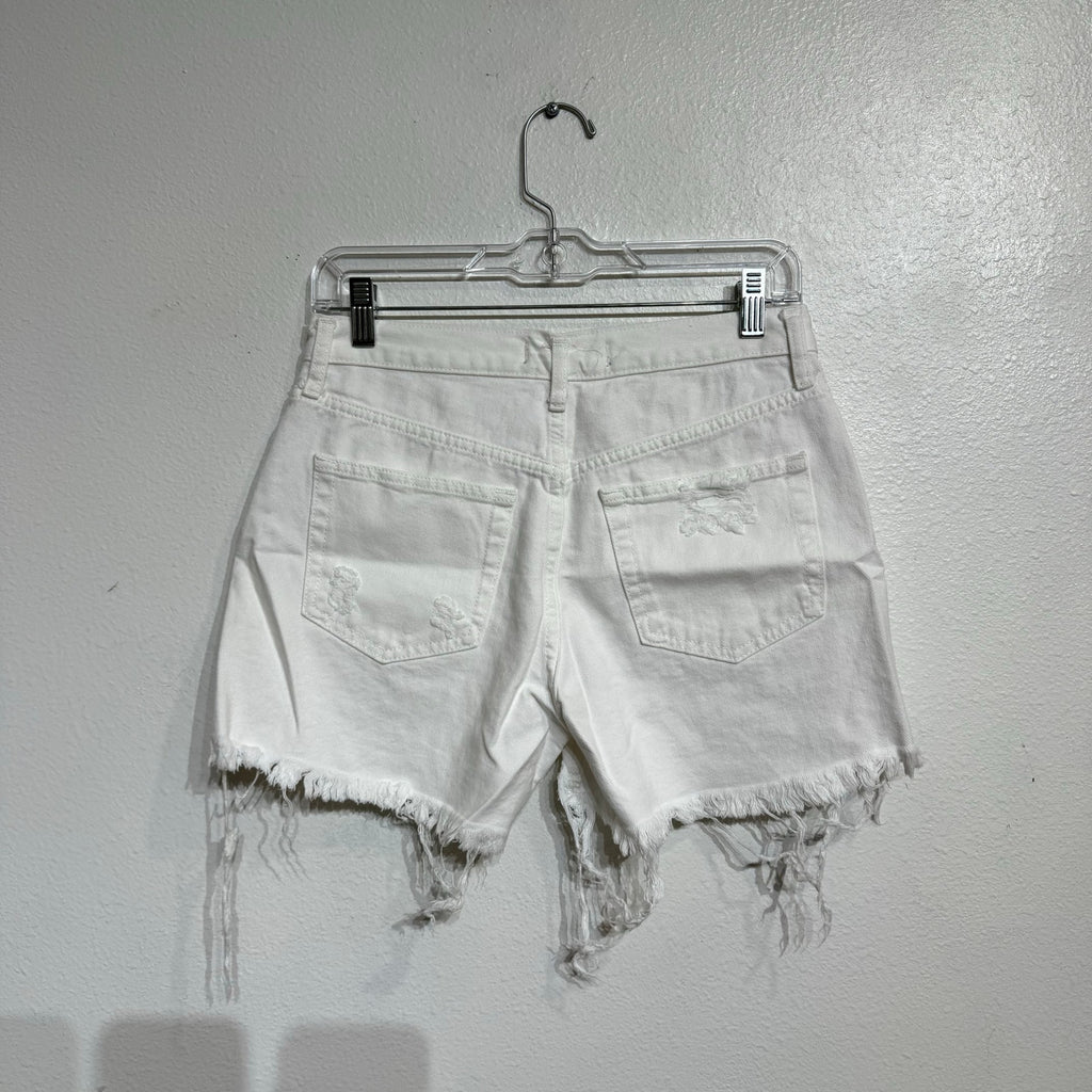 Free People Optic White Maggie Distressed Shorts Sz 26 NWT