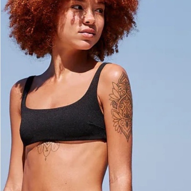 Haight Black Crepe Thidu Bikini Top Sz M NWT