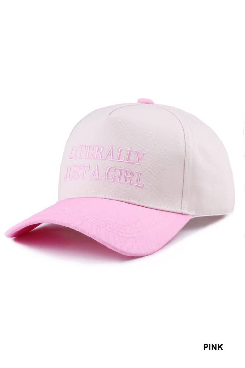 1014 Literally Just A Girl Two Tone Canvas Cotton Cap SI-28116