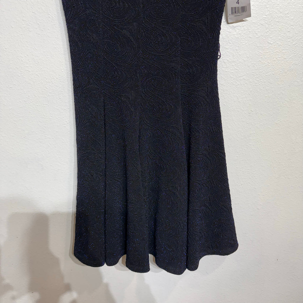 Joseph Ribkoff Black Royal Blue Fit Flare Dress Sz 4 NWT