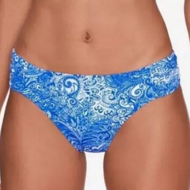 Ralph Lauren Blue Paisley Artisanal Woodblock Bikini Bottoms Sz 12 NWT
