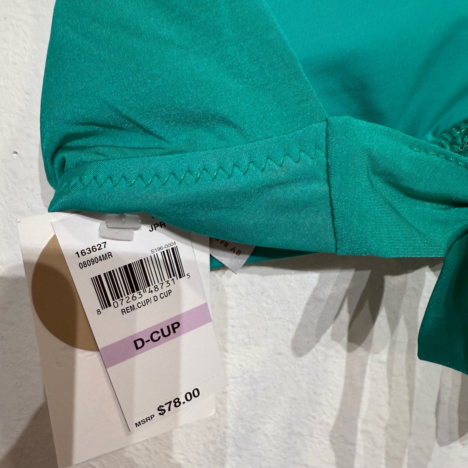 Becca By Rebecca Virtue Green Socialite Ariella Ruffle Bikini Top Sz D Cup NWT