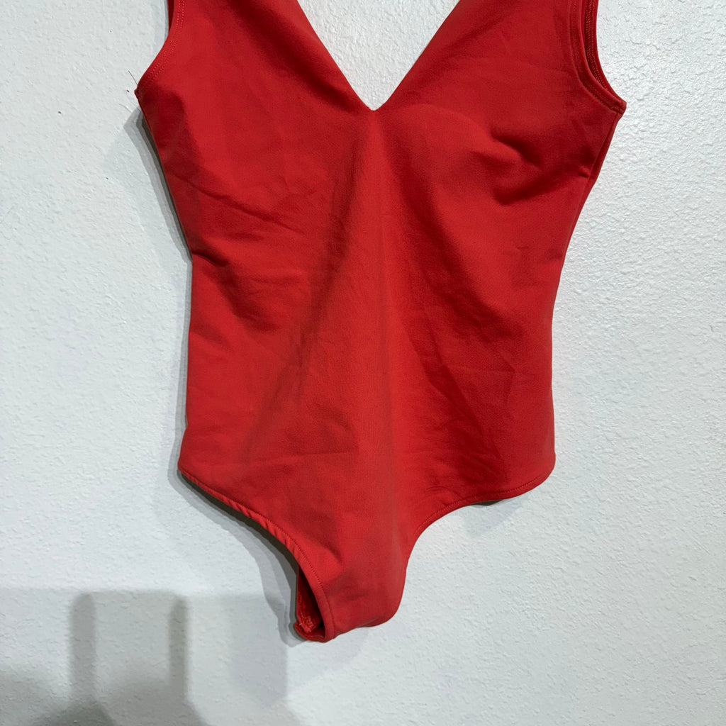 Free People Pink Pointsetta Keep It Sleek Bodysuit Sz S NWT